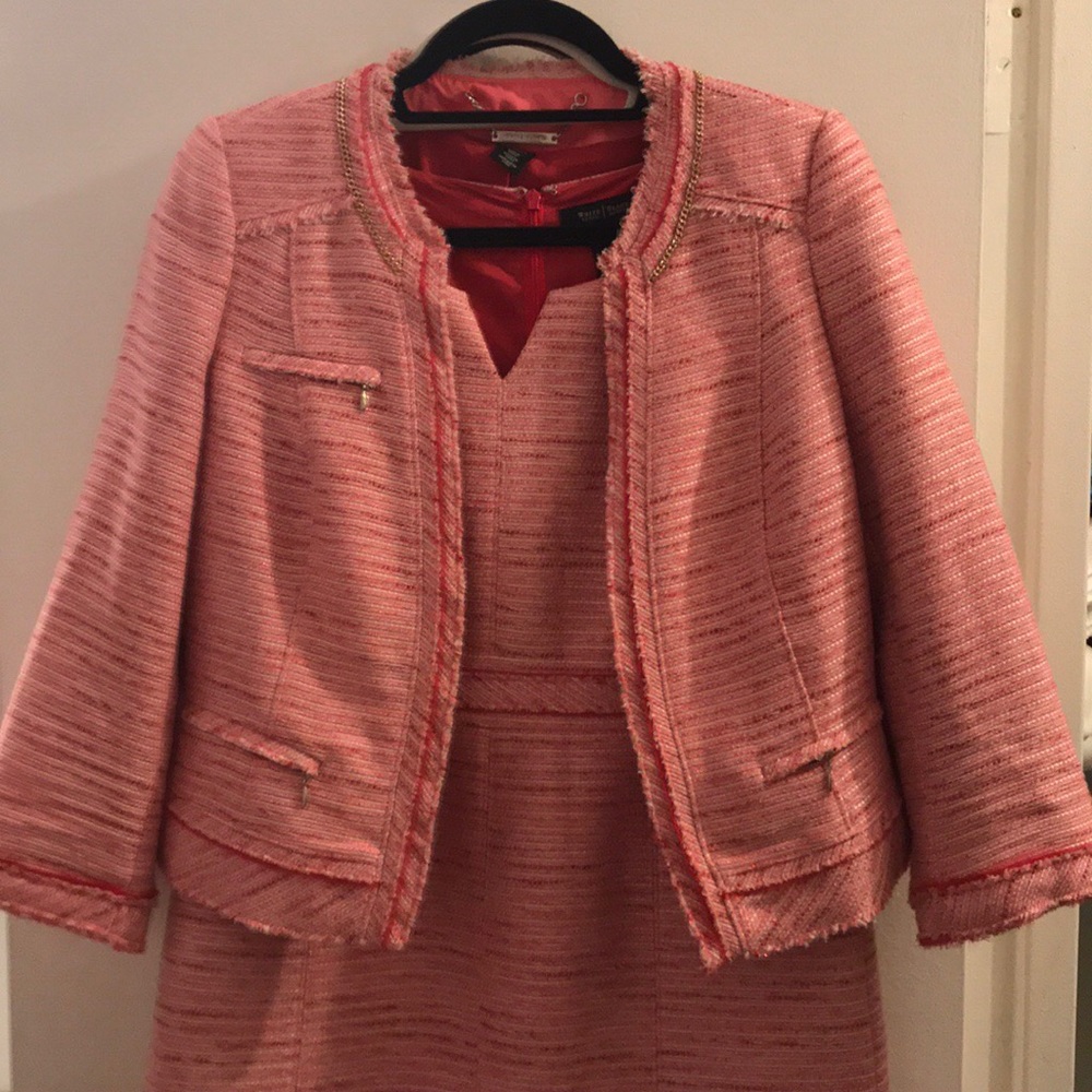 Pink Tweed WHBM dress EUC